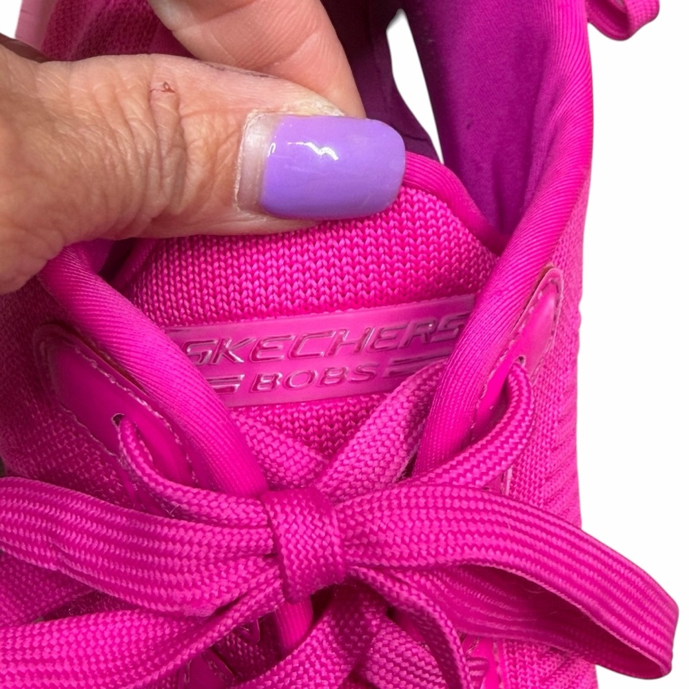 10/$25🦋 BOBS from Skechers Sport Squad Neon Pink Color Crash Trainers- Size 6.5 - Picture 15 of 16